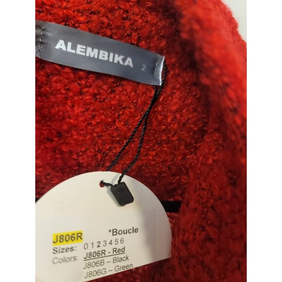 Alembika Boucle Knit Coat Oversized Pockets Size 2 (8-10) Lagenlook Knee Length - Picture 4 of 9